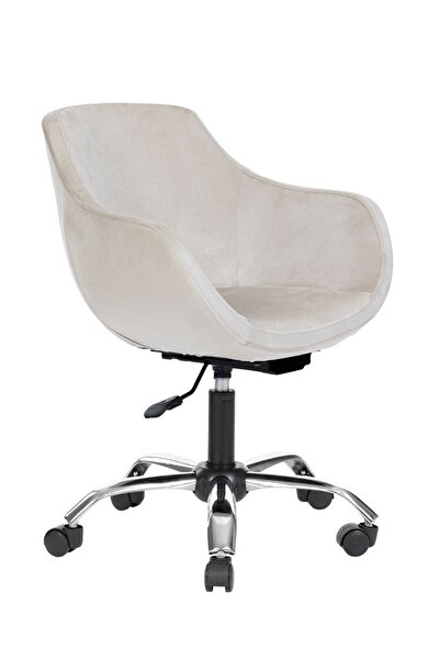 MARKAELZ Krom Metal Ayaklı Ofis Çocuk Odası Çalışma Sandalyesi (AYARLANILABİLİR) MONOKO