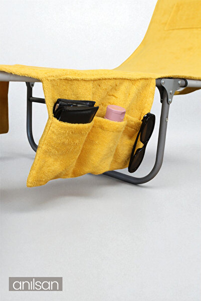 Anılsan 100% Cotton Sunbed Towel Yellow 60X180 cm - Quick Dry Beach and Pool Towel