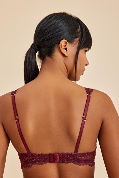 Amarelle Roma Bordo Balensiz Dantelli Üçgen Bralet Sütyen Külot Takım