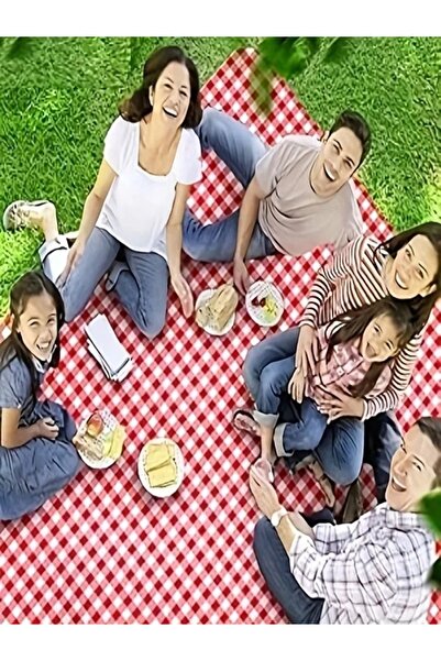 BE ACTİVE Be Active Kareli Kırmızı Masa Örtüsü, Sofra Bezi, Piknik Örtüsü Pamuk 160*160 Cm