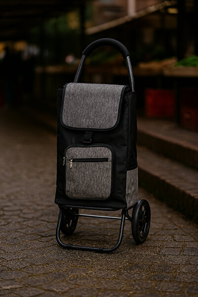 Vadi Katlanabilir Alışveriş Pazar Arabası – Sessiz Teker, Su Geçirmez Kumaş, ...