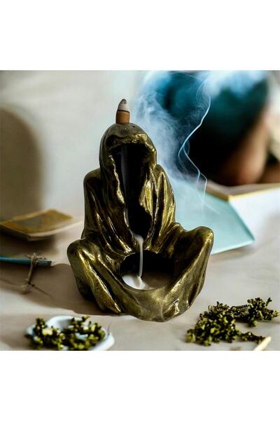 Şirin Hediyelik Hayalet Geri Akışlı Tütsülük ve Mumluk (Gold)
