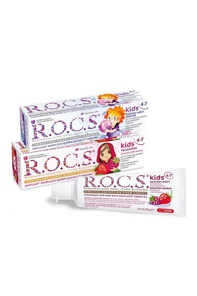 R.O.C.S. عبوة طعم مختلط للأطفال من عمر 4 إلى 7 سنوات من روكس - 45 جرام × 2 قطعة