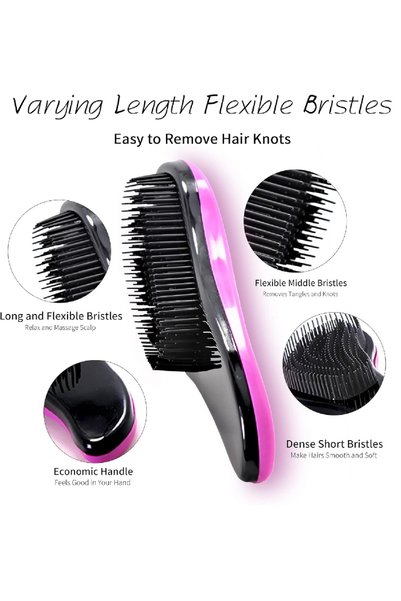 MİYANG Anti-Static Metallic Detangling Hair Comb Knot-Removing Hair Brush for Adults & Kids