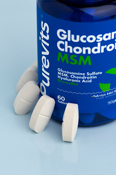Purevits Glucosamine - Chondroitin - MSM – Boswellia - Hyaluronik Asit - 60 Adet Tablet