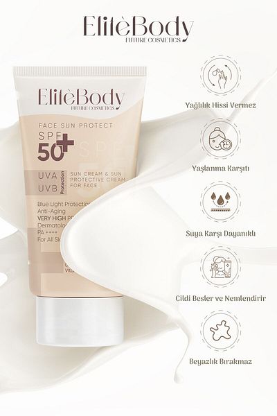 EliteBody Face Sunscreen SPF 50+ - Colorless and High Protection