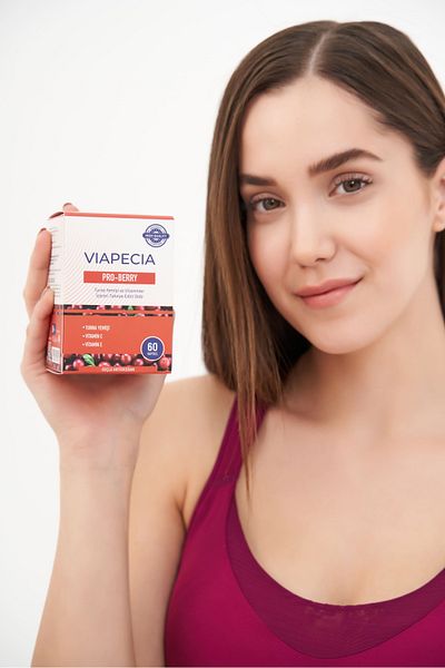 Viapecia Pro-Berry Turna Food Extract E & C Vitamin Supplement, Urinary Tract Support 60 Capsules