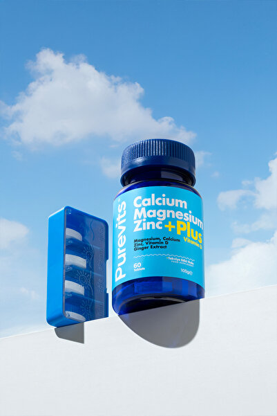 Purevits Kalsiyum – Magnezyum- Çinko- Vitamin D Plus - 60 Adet Tablet