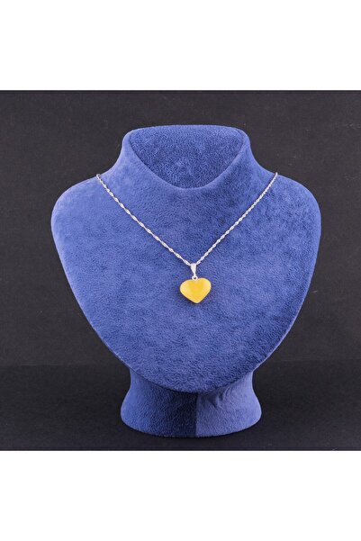 OSMANLI DEĞERLİ TAŞ Sertifikalı Kehribar Kolye Ucu Gümüş Zincir Ile Beraber