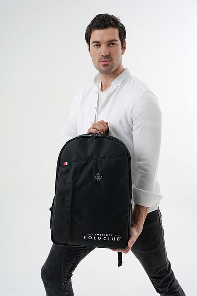 Cambridge Polo Club Lightweight Waterproof Casual Backpack - School Bag Black