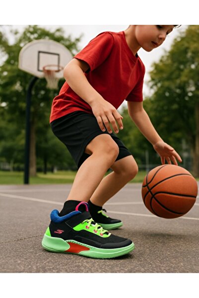 SKECHERS SKX COURT HYPE - HOOPER-HERO Büyük Erkek Çocuk Siyah Basketbol Ayakkabısı 406068L BKMT