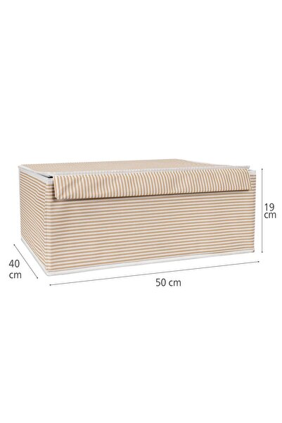 ALAS 2'li Set Çok Amaçlı Kahverengi Çizgili Baza Kutusu