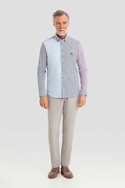 Sabri Özel Fuşya Düğmeli Yaka Gömlek