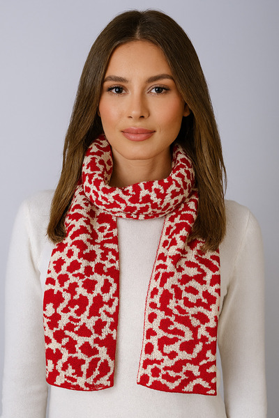 Sebir Moda Leopard Patterned Knitwear Scarf