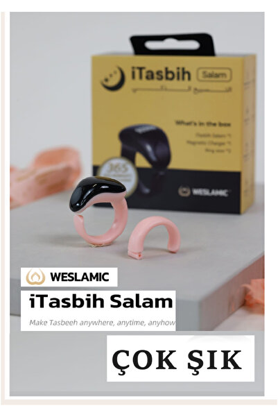 WESLAMIC Akıllı Zikirmatik Yüzük (SALAM) Tesbih Yüzük Qibla Bulucu Ve Namaz Hatırlatıcı - 2 Ebatlı - Pembe