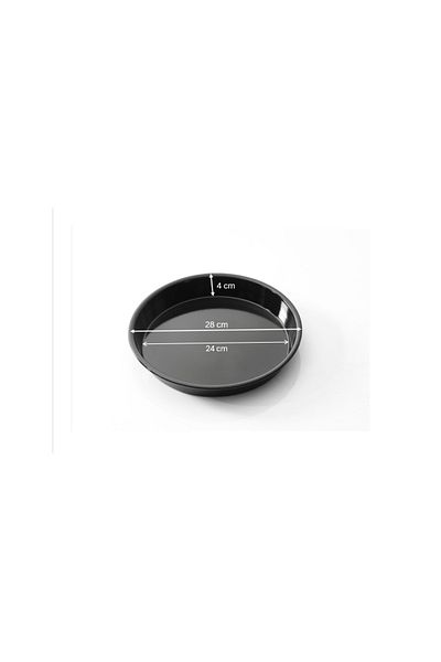 İstoç Türk 28 cm Enamel Baking Tray, Medium Size Round Zinc Tray 28X4Cm Healthy Enamel Pastry Baklava Tray