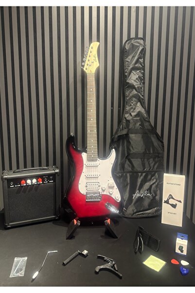 müzikhane Elektro Gitar Seti Redburst Hss 15w Amfi (GİTAR-AMFİ-KABLO-ASKI-KAP...