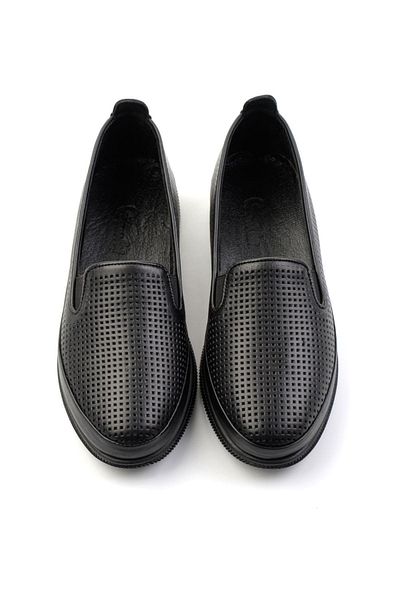 Bambi Black Leather Women's Casual Shoes K01809111103