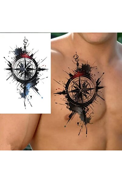 incebeltayt Gerçek Görünümlü Geçici Pusula Figrülü Dövme