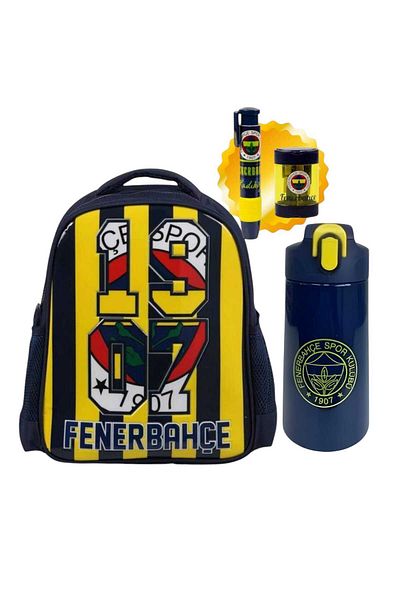 Fenerbahçe Licensed Kindergarten Bag, Double Eyed Pen Bag - Steel Flask 500 ml Gift