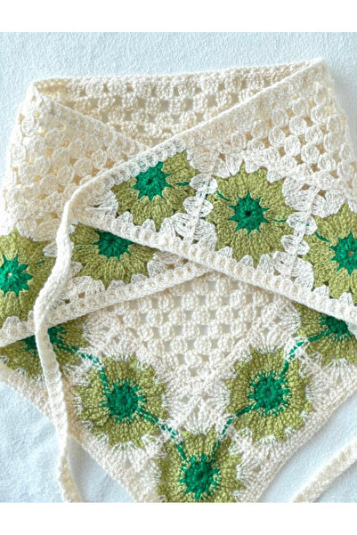 İnDerin Γυναικεία κορδέλα μαλλιών με βελονάκι με τρίγωνο λουλούδι - Κομψές κορδέλες μαλλιών - Ελαφριά αξεσουάρ μαλλιών