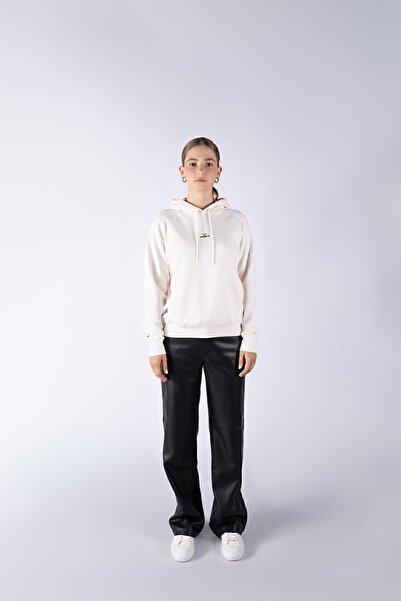 Nordbron Γυναικεία κρέμα κανονική εφαρμογή εποχιακή καθημερινή κουκούλα βαμβακερή μακρυμάνικη πλεκτή φούτερ Mund με τσέπες