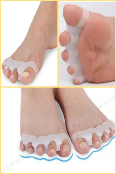 zeixpow 1 Çift 5 Parmak Ayıran Silikon Geçmeli Makara Ayak Parmak Arası Makara