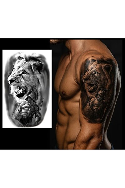 incebeltayt Geçici Aslan Ve Savaşçı Figürlü Dövme