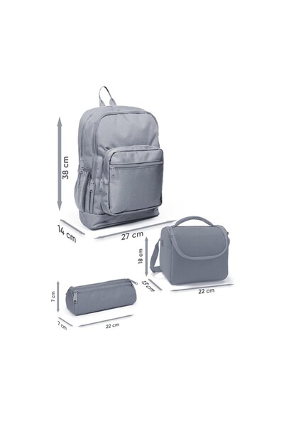 Coral High Siyah Beyaz Desenli 3’lü Okul Çanta Seti SET23687