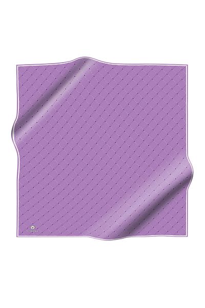 Vissona 100% Twill Silk Tiny V Patterned Purple Colored 90X90 Scarf Sewing Shape: Hand Sewing