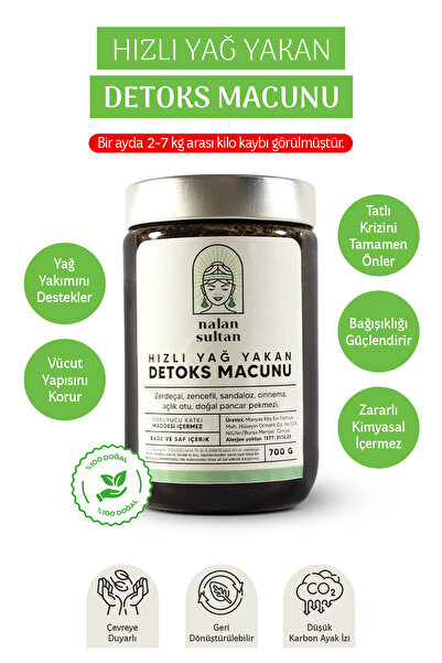 NALAN SULTAN Hızlı Yağ Yakan Detoks Macunu| Tok Tutan %100 Bitkisel Diyet Mac...