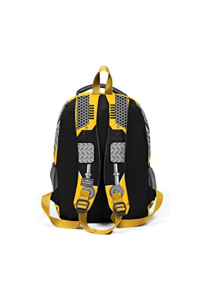 Coral High Sarı Siyah Robot Desenli Üç Bölmeli Okul Sırt Çantası 14424