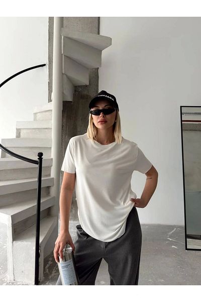 VibeGaia Modal Oversized Short Sleeve Women's T-Shirt Soft Textured, Relaxed Fit