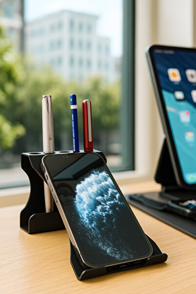 Lmz Design Kalemlik Masaüstü Cep Telefonu Standı Metal Telefon Tutucu Cep Tel...