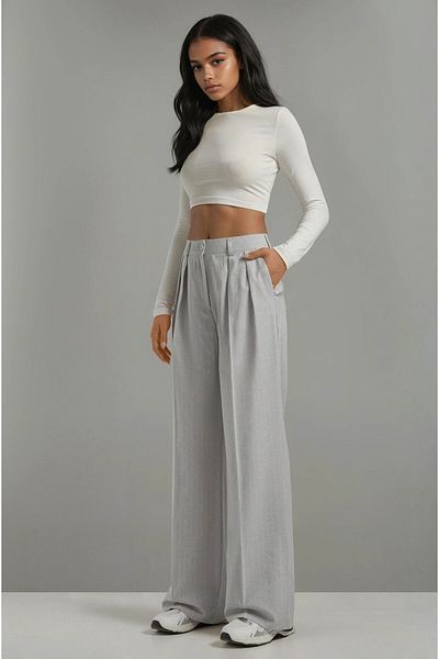 Hiccup Striped Wide Leg Pleated Palazzo Pants