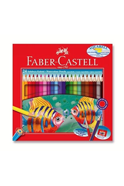 Faber Castell 24 Renk Kuru Boya Kalemi Seti, Canlı ve Parlak Renkler, Karton ...