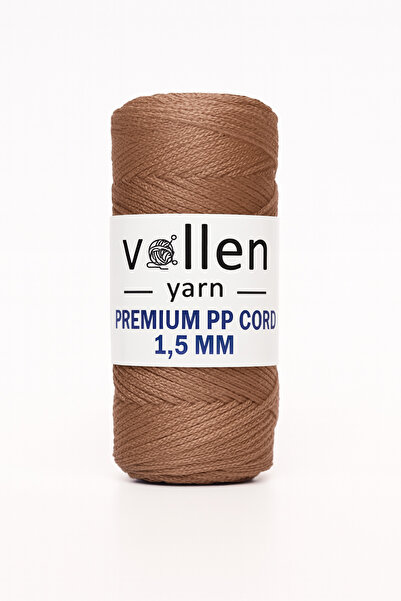 vollen yarn 1.5mm-150mt Polyester Makrome Ipi, Supla Ipi, Çanta Ipi, Bileklik Ipi, Makrame, Camel