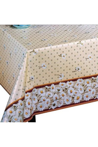 Blue Home Table Cloth Fiber Lined Pvc Non-Slip Stain Resistant Erasable Mirella Pattern Color No: 68 a
