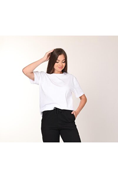 RONYPONY Γυναικείο μπλουζάκι με κοντό μανίκι με λαιμόκοψη με χαλαρή εφαρμογή