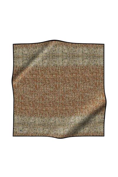 Vissona Brown Silk Textured Twill Pattern - Pistachio Green 90X90 Scarf Hand Stitched