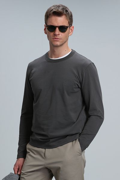 Lufian Męski T-shirt z długim rękawem Merlin, khaki