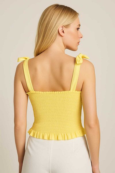 SEVENLINE Women's Square Neck Strap Tie Detailed Poplin Blouse