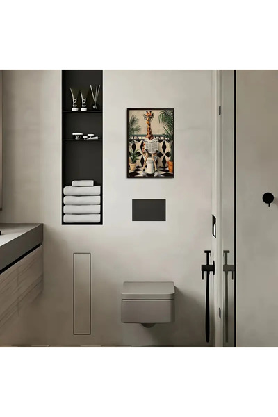 512 STORE Estetik Zürefa Banyo Dekor Poster Animal Çerçevesiz Poster