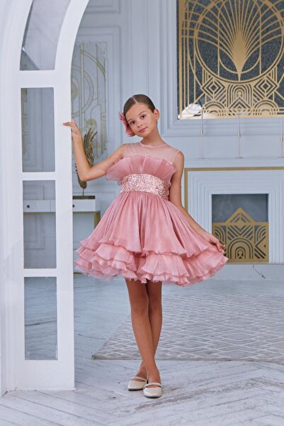 By Feyza Kids Collection Kız çocuk Princess Bloom – Özel Tasarım Abiye&toka dahil🎀