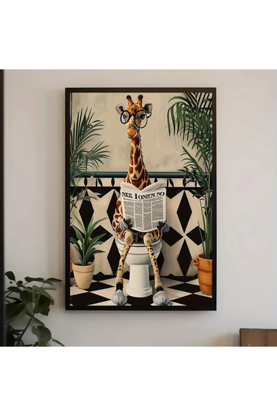 512 STORE Estetik Zürefa Banyo Dekor Poster Animal Çerçevesiz Poster