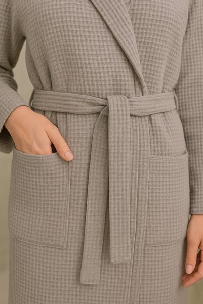 KULCU HOME روب بيكيه - رمادي