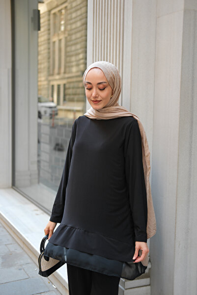 LOCCO Γυναικείο Σετ Τούλι Λεπτομέρεια Διπλό Μαύρο