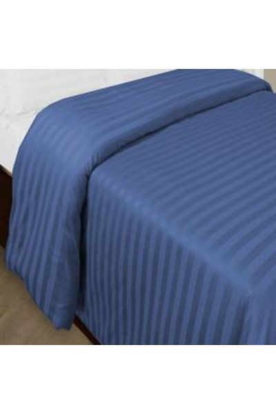 HomePuls Cearsaf de pilotă pentru o persoană Damasc Policoton dungă 1 cm, 140 x 220 cm, Albastru