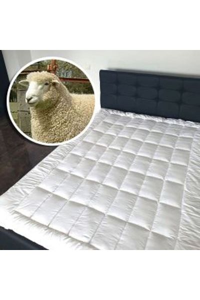 Ralex Mattress Protector Quilted, 100% Wool Filling, 160 x 200 cm