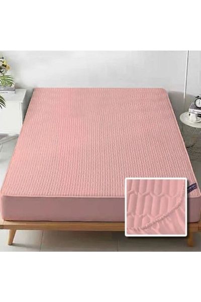Ralex Mattress Protector Quilted Percale 160 x 200 cm, Powder Pink